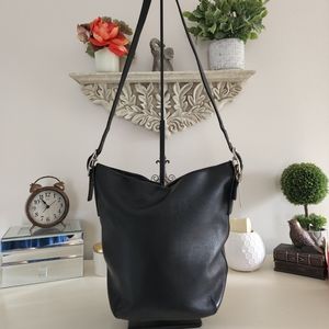COACH Vintage Black Leather Legacy Bucket Shoulder Bag Purse EUC 9186